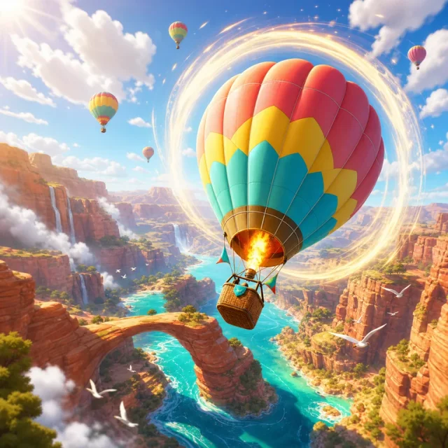 Balloon Flight 3D gameplay scene from the authorized PIXORA artwork.