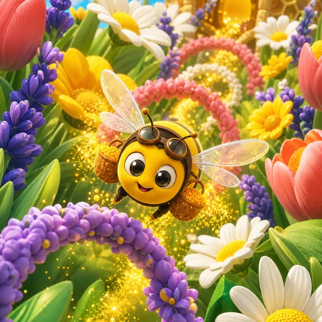 Bee Garden 3D gameplay scene from the authorized PIXORA artwork.