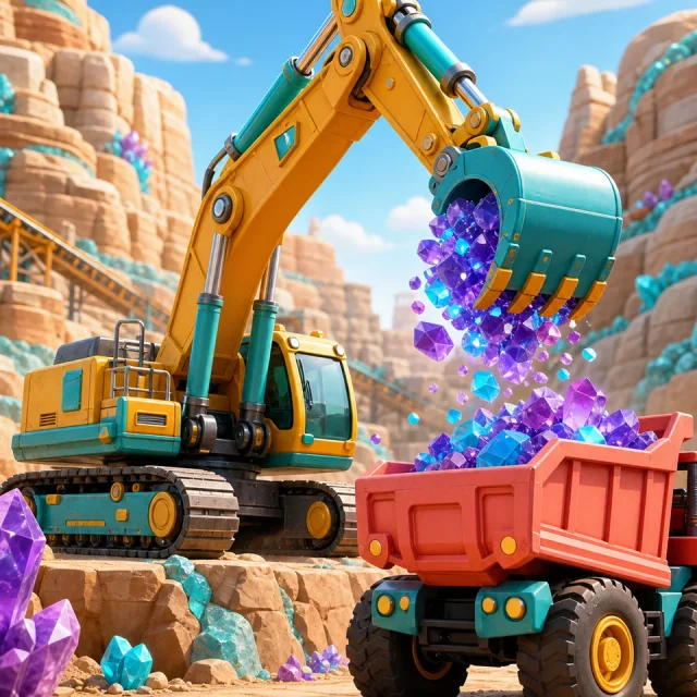 Excavator Dig 3D gameplay scene from the authorized PIXORA artwork.
