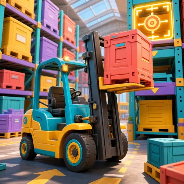 Forklift Master 3D gameplay scene from the authorized PIXORA artwork.