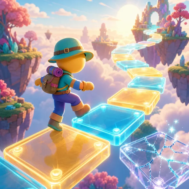 Glass Path 3D gameplay scene from the authorized PIXORA artwork.