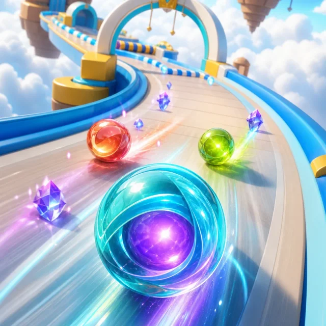 Marble Rush 3D gameplay scene from the authorized PIXORA artwork.