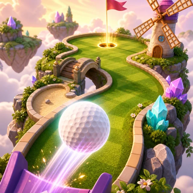 Mini Golf 3D gameplay scene from the authorized PIXORA artwork.