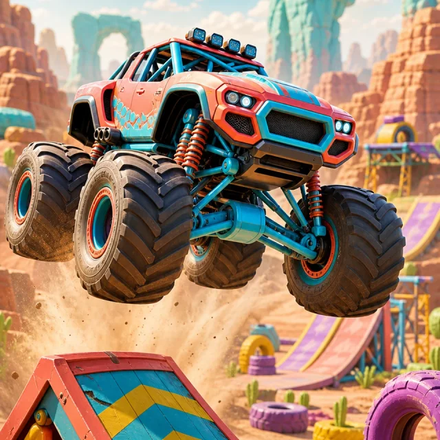 Monster Truck Trials 3D gameplay scene from the authorized PIXORA artwork.