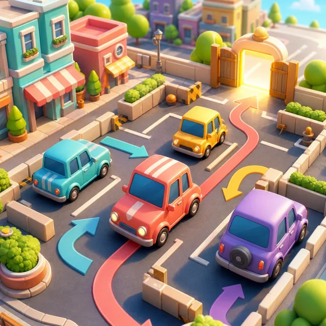 Parking Escape 3D gameplay scene from the authorized PIXORA artwork.