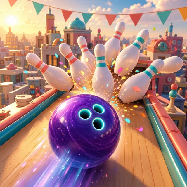 Pocket Bowling 3D gameplay scene from the authorized PIXORA artwork.