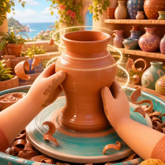 Pottery Studio 3D gameplay scene from the authorized PIXORA artwork.
