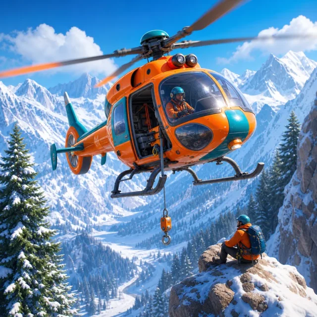 Mountain Rescue Helicopter 3D gameplay scene from the authorized PIXORA artwork.