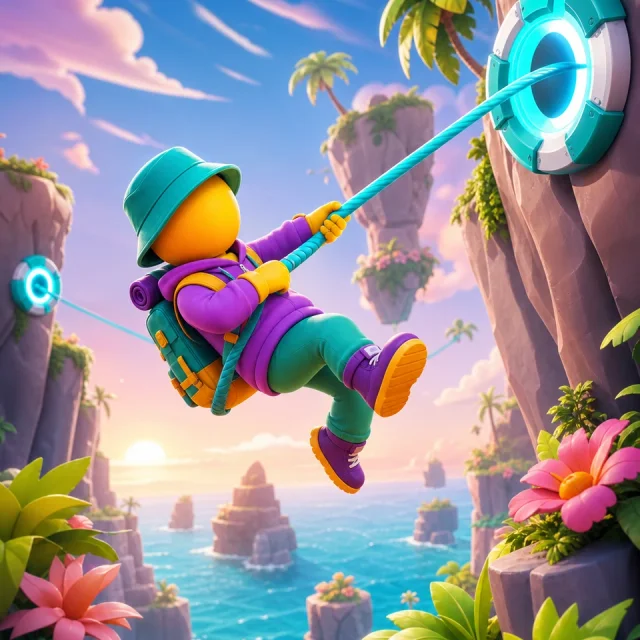 Rope Swing 3D gameplay scene from the authorized PIXORA artwork.