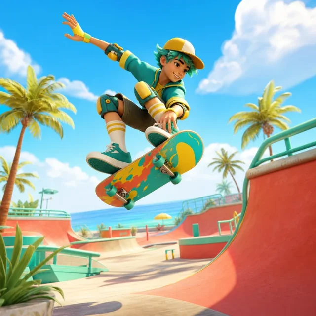 Skatepark Lines 3D gameplay scene from the authorized PIXORA artwork.