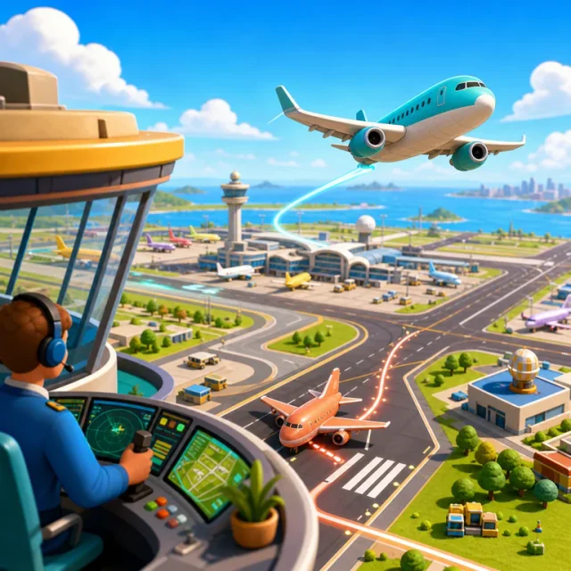Sky Traffic 3D gameplay scene from the authorized PIXORA artwork.