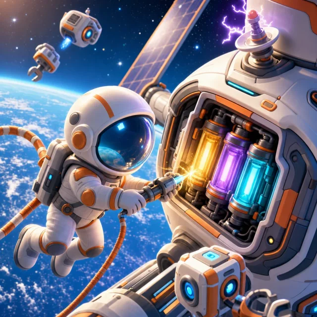 Space Repair 3D gameplay scene from the authorized PIXORA artwork.
