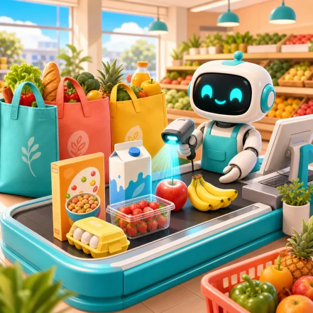 Supermarket Checkout 3D gameplay scene from the authorized PIXORA artwork.