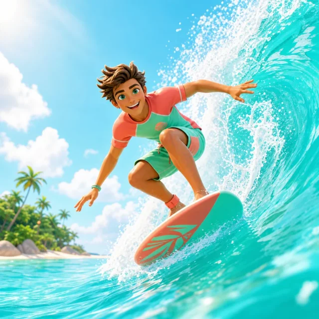 Surf Rush 3D gameplay scene from the authorized PIXORA artwork.